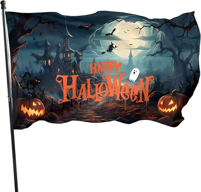 Happy Halloween Flag 3x5 Ft Outdoor Indoor With Grommet Garden Yard Banner Decorative Sign