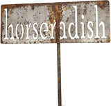 Classic Metal Garden Markers 19 Inches Tall (horseradish, Naturally Rusted)