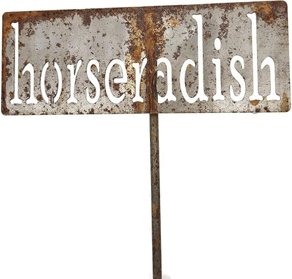 Classic Metal Garden Markers 19 Inches Tall (horseradish, Naturally Rusted)