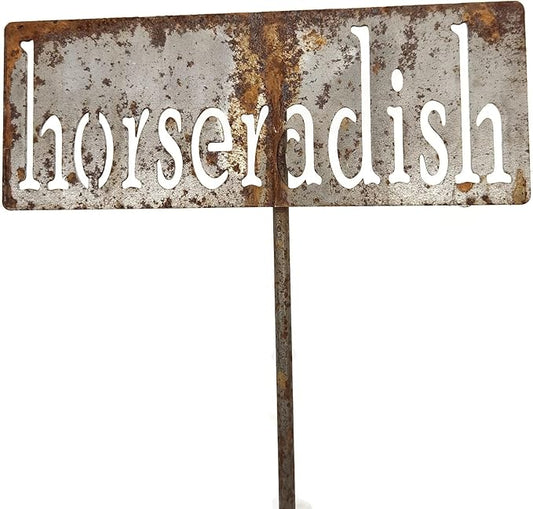 Classic Metal Garden Markers 19 Inches Tall (horseradish, Naturally Rusted)