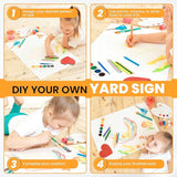 15 Pack Yard Signs with Metal Stakes, Custom Yard 17 x 12 Inches, Corrugated Plastic Board for Sale Sign Outdoor, Rent, Guidepost, Garage Sale Signs, Birthday Party