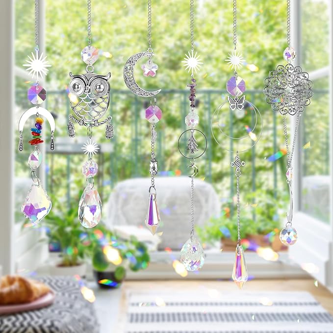 Tarklanda 460 PCS DIY Crystal Suncatcher Craft Kit - Rainbow Maker Hanging Sun Catchers with Hooks Chains Colorful Prism Pendants for Window Garden Home Decor Wedding Birthday Gifts