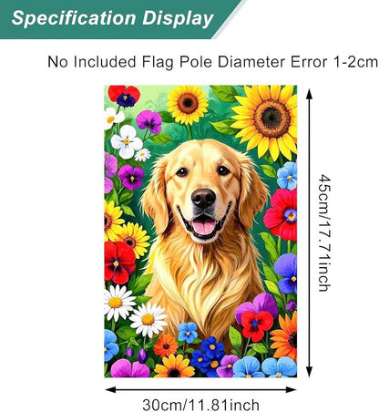 BlissYard Spring Garden Flag Double Sided 12x18 Inch Cute Golden Retriever Seasonal Welcome Small Flags For Outside Outdoor Decor Yard Farmhouse Holiday Spring Summer Decorations Yard Flags