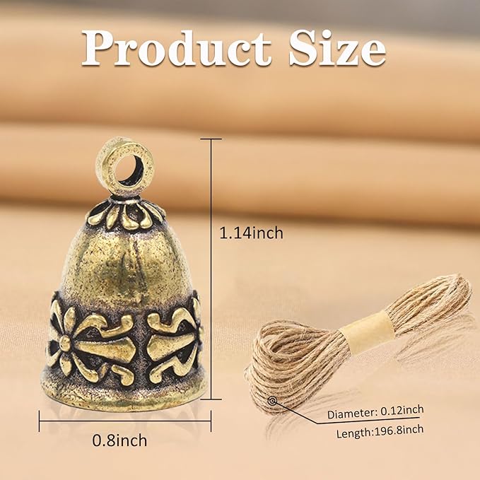 20 Pieces Copper Antique Bells,Kabcifea Small Bells Wind Chimes Craft Bells Door Bells with Lanyard for Home School Office Wedding Christmas Decorations