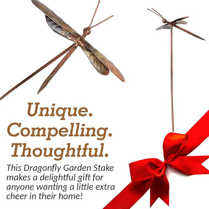 Ancient Graffiti Flamed Copper Dragonfly Garden Ornament