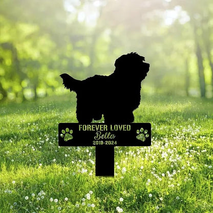 Custom Coton De Tulear Dog Metal Memorial Garden Stake Personalized Pet Grave Marker Name Sign Remembrance Stake Decor Sympathy Dog Loss,Outdoor Statues for Yard Garden Lawn Patio Pathway Grave.