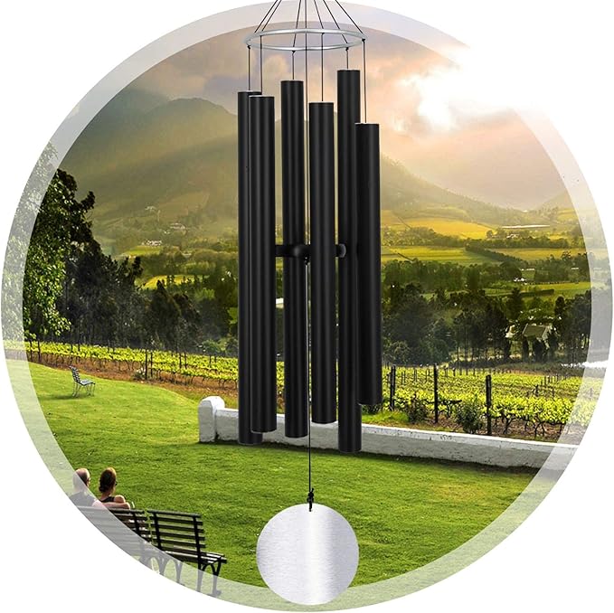 Wind Chimes Large Outdoors Clearance Deep Tone, 45" Sympathy Wind Chimes in Loving Memory of Someone, Memorial Wind Chimes Gifts for Mother's Day, Metal Wind Chimes Outdoors Garden/Yard Décor(Black)