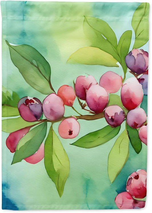Caroline's Treasures Connecticut Mountain Laurels in Watercolor House Flag Large Porch Sleeve Pole Decorative Outside Yard Banner Artwork Wall Hanging, Polyester, House Size, Multicolor