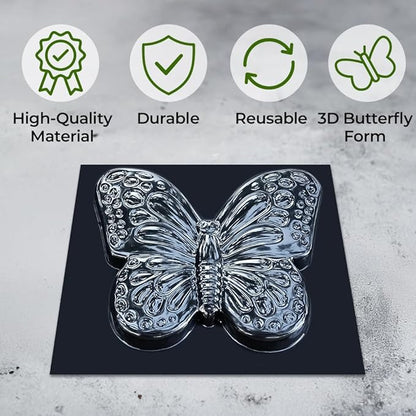 3 pcs Butterfly Stepping Stone Molds, Paving DIY Stepping Stone Mold - Casting Pathmaker Garden Pathmate Pavement Precast Concrete Molds and Forms Walkway