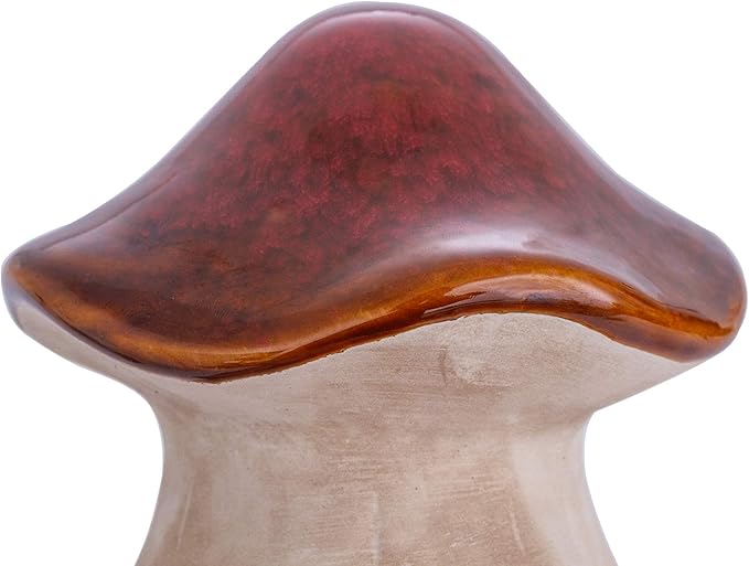 Ceramic Mushroom Garden Statue - Outdoor Decor for Whimsical and Enchanting Landscapes - Durable, Fade-Proof, and Easy to Clean - Set of 2, 4 Inche