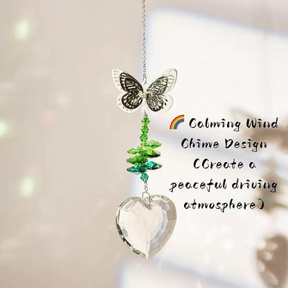 Crystal Sun Catcher for Car, Car Charms for Rear View Mirror, Butterfly Hanging Ornamentcar Sparkling Crystal Prism Decor, Cars Accessories for Women