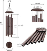 Extra Large Wind Chimes for Outside Deep Tone, Sympathy Memorial Gifts for Loss of Loved One,48" Big Wind Chime w/ 6 Heavy Tuned Aluminum Tubes Outdoor Clearance for Garden,Yard,Patio & Lawn