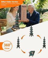 Nacome Solar Pagoda Garden Statues: 25.6 inches Multi-Layer Outdoor Waterproof Resin Zen Decor for Landscape Balcony Patio Porch Yard Ornament(Bronze)