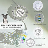 Dog Memorial Sun Catcher - Paw Print Sympathy Gift for Dog Lovers, Crystal Suncatcher Remembrance for Grieving Owners, Rainbow Maker Hanging Present for Pet Loss
