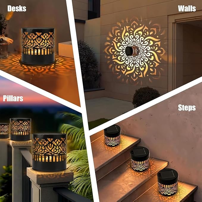 Decorative Solar Mandala Lights,2026 New Solar Mandala Lights Outdoor,Mandala Theme Waterproof Fence Light for Garden Post Patio Backyard Yard Decor(2Pack)