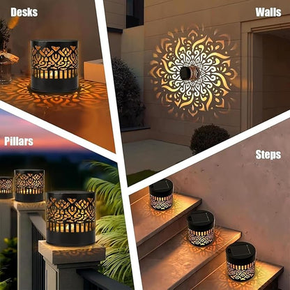 Decorative Solar Mandala Lights,2026 New Solar Mandala Lights Outdoor,Mandala Theme Waterproof Fence Light for Garden Post Patio Backyard Yard Decor(2Pack)