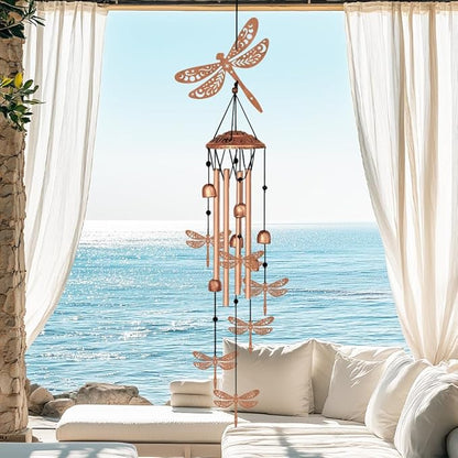 Large Aluminium Wind Chimes 33" Outdoor Deep Tone Memorial Wind Chimes with Dragonfly Wind Catcher, Sympathy for Loss of Loved Mom Father,Metal Wind Chime for Garden Patio Balcony Home Decor