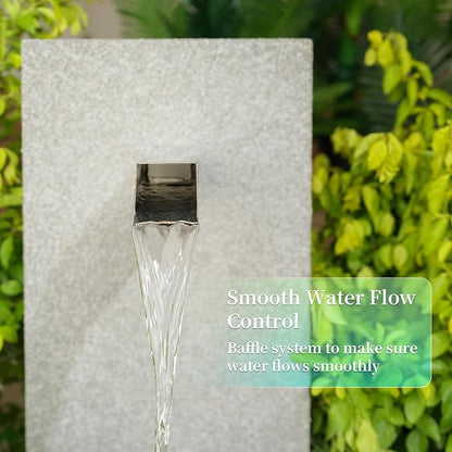 2 Inch 316 Stainless Steel Square Outdoor Water Fountain Spout, Waterfall Spillway Scupper with Integrated Spray Baffle for Landscape Decors, Pools, Ponds, Water Walls (Silver)