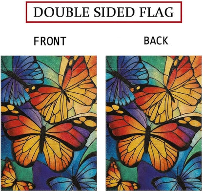 Butterfly Decor - Summer Butterfly Garden Flag Decorations Burlap Welcome Spring Double Sided Vertical Holiday Yard Lawn Outdoor Decor 12.5 x 18 Inch