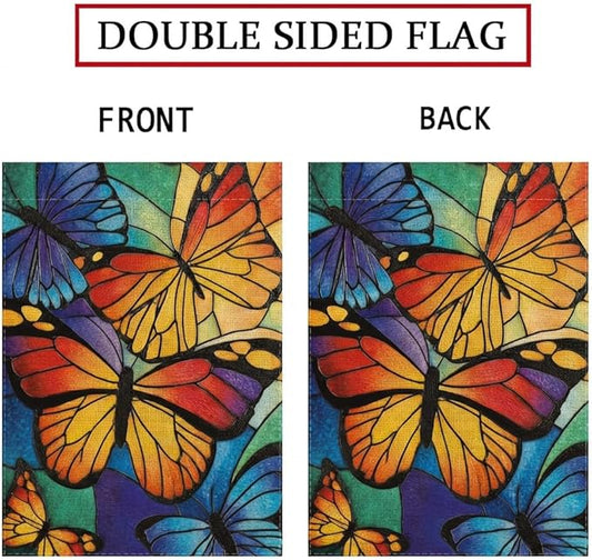 Butterfly Decor - Summer Butterfly Garden Flag Decorations Burlap Welcome Spring Double Sided Vertical Holiday Yard Lawn Outdoor Decor 12.5 x 18 Inch