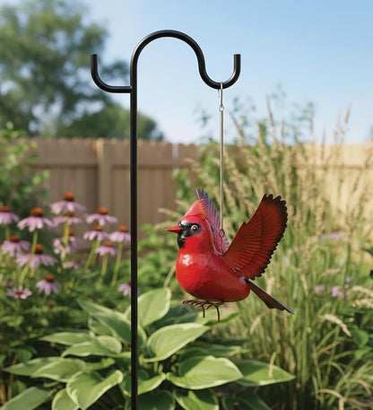 Regal Art & Gift Bird Bouncie - Bird Garden Decor Outdoor Metal Bird Hanging Ornament for Yard Patio Lawn - Cardinal