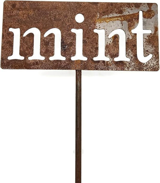 Classic Metal Garden Markers 19 Inches Tall (mint, Naturally Rusted)