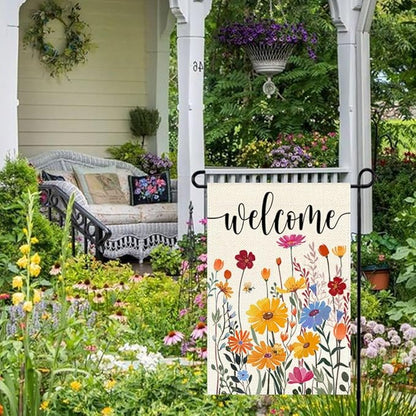 Spring Summer Garden Flag 12x18 Inch Double Sided Outside Colorful Floral Daisy Flowers Outdoor Seasonal Holiday Welcome Yard Porch Decoration