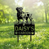 Custom Dogue De Bordeaux Dog Metal Memorial Garden Stake Personalized Pet Grave Marker Name Sign Remembrance Stake Decor Sympathy Dog Loss,Outdoor Statues for Yard Garden Lawn Patio Pathway Grave.