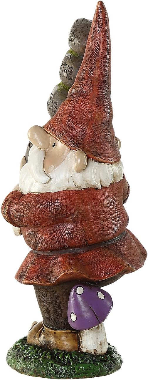 Ivy Home Gnome Statue Outdoor Decor Statue for Garden Decorative, Gnome Carried Stones