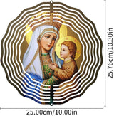 Crown Virgin Mary Wind Spinner, Metal Wind Spinners Outdoor Indoor, Religious Jesus Christ Garden Decor for Outside, Stainless Wind Spinners for Yard and Garden 10 inch 3D (25.76X25 CM)