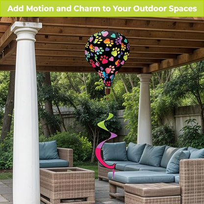 Briarwood Lane Rainbow Pawprints Welcome Hot Air Balloon Spinner