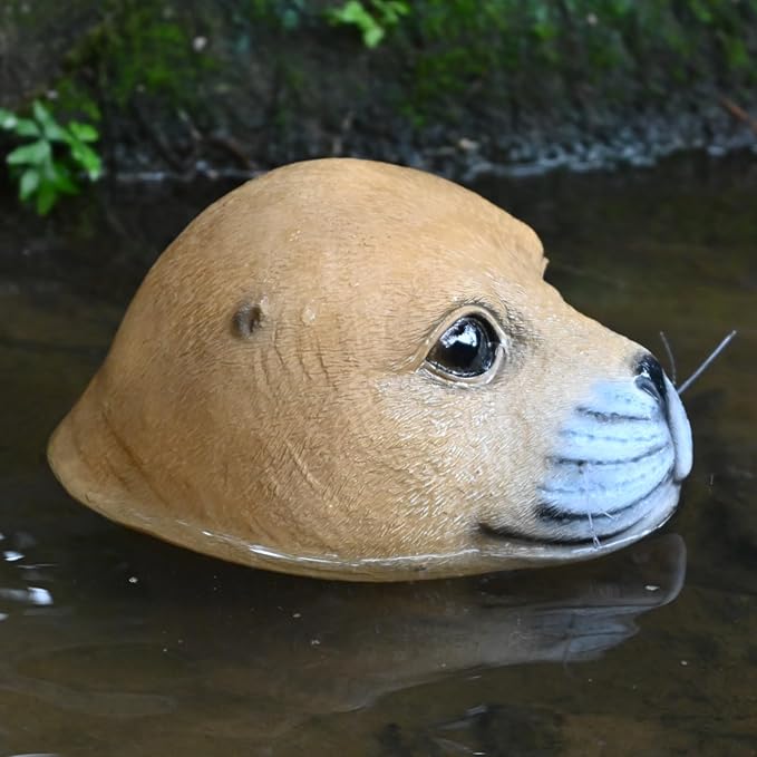 Seal Head Pool Float Decor Animals Floating Pond Decorations Accessories for Outdoor Ponds Backyard Patio Outside Gifts