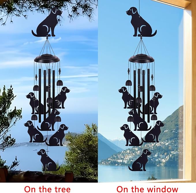 Dogs Wind Chimes Outdoor Decor, Mobile Wind Catcher, Retro Wind Bells, Blessing Wind Chime, Memorial Windchimes for Home, Balcony, Yard, Room, Xmas, Party, Indoor, Garden Decoration, Gifts for Mom