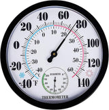 Indoor Outdoor Thermometer Hygrometer - Waterproof Hanging Wall Thermometer Decorative Outdoor Thermometer Large Numbers, No Battery Needed Outdoor Thermometers for Patio