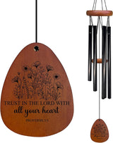 Christian Gifts for Women Wind Chimes, Faith Based Gift Wind Chimes for Outside, Christian Blble Verse Gifts for Women Faith Men, Trust in The Lord with All Your Heart Chime 26" Inches