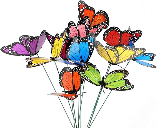 KINGLAKE Butterfly Garden Stakes Yard Planter Colorful Butterfly Garden Ornaments Decorations for Garden Patio Party Decorations 27 Pcs Set