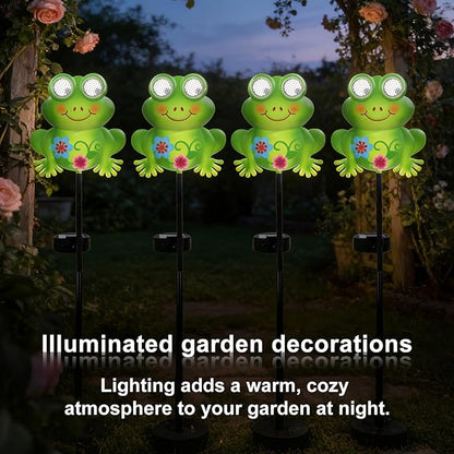 Rngmsi Garden Solar Lights Dynamic Eyes, Frog Solar Garden Lights Stake Outdoor Decorations, LED Lighting Frog Gifts for Patio Yard Pathway Lawn Ornaments