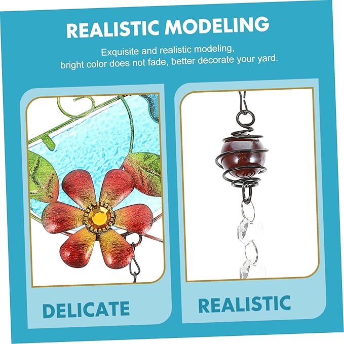 Glass Bird Statue Hanging Pendant Creative Songbird Sculpture with Lifelike Crystal Design Iron Garden Decor for Outdoor and Patio Decoration