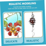 Glass Bird Statue Hanging Pendant Creative Songbird Sculpture with Lifelike Crystal Design Iron Garden Decor for Outdoor and Patio Decoration