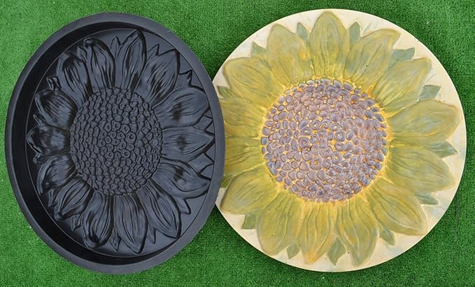 Sunflower Plastic Mold Stepping Stone Garden Path Concrete Plaster #S18