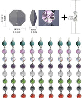 H&D 100pcs Multi Color Sun Catchers Crystal Glass 14mm Octagon Chandelier Beads for Suncatchers Wedding Home Window Garden Hanging Decor