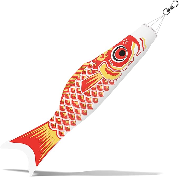 Anley 26 Inch Japan Koi Fish Flag Carp Windsock Streamer - Japanese Koinobori Traditional Hanging Flag & Banner for Children's Day - Outdoor Decorations Garden Backyard Décor Breeze Flying Fish