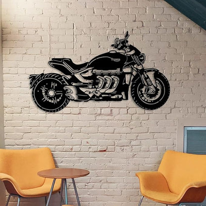 Tri.umph ROC.ket Metal Wall Art, Housewarming Gift, Wire Art Wall Decor, Motorcycle, Above Bed Decor, Bike Lover, Gift for Fathers day, Birthday, Christmas/Gift-21