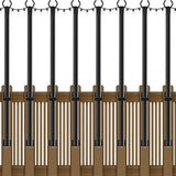 NUERPO 8 Pack String Light Poles,5Ft Metal Poles for Outdoor String Lights,Outdoor Light Poles with Post,Poles/Stand for Outside,Patio,Deck,Backyard,Garden Wedding,Party