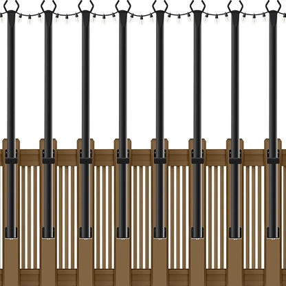 NUERPO 8 Pack String Light Poles,5Ft Metal Poles for Outdoor String Lights,Outdoor Light Poles with Post,Poles/Stand for Outside,Patio,Deck,Backyard,Garden Wedding,Party
