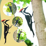 Woodpecker Silhouette for Tree, Metal Bird Yard Art Decor, Weatherproof Outdoor Garden Statue, Bird Ornament for Patio, Lawn, Backyard