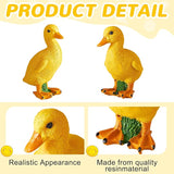 Lenwen 4 Pcs Resin Duck Figures Ducks Statue Duckling Outdoor Garden Statues for Patio Lawn Outdoor Yard Pond Decorations 3.9 x 3.1 x 2.8 Inch, 2 Styles