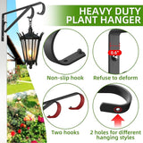 Plant Hangers Outdoor，2 Pack 15.4 Inch Plant Wall Hanger,Heavy Duty Plant Hooks for Wall,Hanging Plant Bracket for Bird Feeders, Planters, Lanterns, Wind Chimes,Black