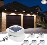 JSOT Outdoor Gutter Light, Bright Solar Fence Lights, Waterproof Lighting for Patio Eaves Pathway Garden Garage Stairs Wall 2 Installations Methods - Cool White, 6 Pack-White lampshade