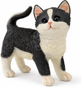 Grey Standing Cat Statues Outdoor Decorative, Cat Memorial Statue for Yard Lawn Patio Porch, Garden Pet Grave Marker Figures,